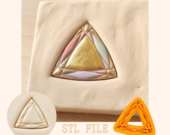 Geometric Triangle Clay Cutter STL, Mosaic Earring, Polymer Jewelry, 3D Print File