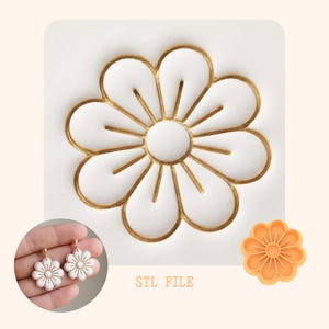 Daisy Polymer Clay Cutter STL File, 3D Print Sharp Edge Mold