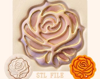Rose Clay Cutter STL, Embossed Floral Earring File for Polymer Clay