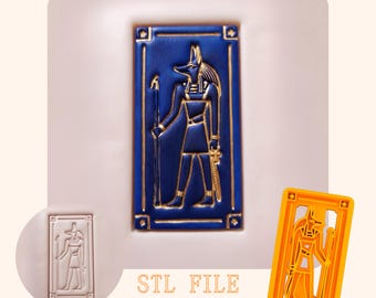 Anubis Clay Cutter STL, Egyptian Polymer Jewelry Stamp, Ancient Mythology 3D Print Files
