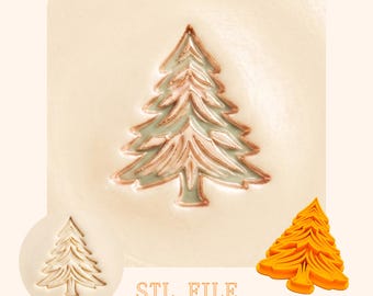 Clay Cutter STL, Christmas Tree Polymer Clay Embosser 3D Print File