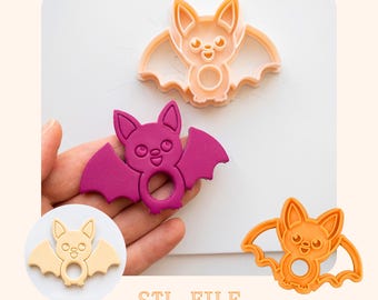 Bat Clay Cutter STL Halloween Eyeglass Holder for Polymer Clay Glasses Accessories