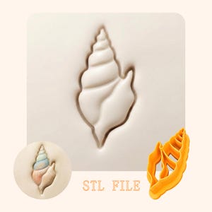 Coupeur d'argile de coquillages marins STL, conception en spirale de polymère de conque, fichier d'impression 3D de bijoux de l'océan