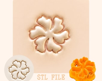 Floral Clay Cutter STL, Flower Earring, Botanical Polymer Jewelry, 3D Print File