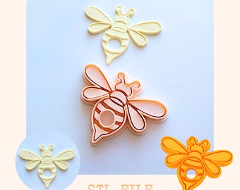 Bee Eyeglasses Holder Brooch STL, Polymer Clay Cutter File