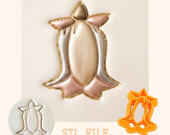 Tulip Clay Cutter STL, Abstract Flower Earring, Botanical Polymer Jewelry 3D Print Files