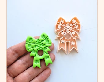 Christmas Clay Cutter Snowflake Bow Eyeglass Holder for Polymer Clay Glasses Accessories