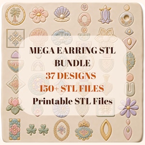 Earring STL Bundle Polymer Clay Cutters 37 Designs 150 Printable Digital Files