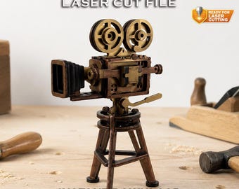 Vintage Kamera Laser Cut Datei | Retro Film Kamera CNC Muster | Digitaler Download