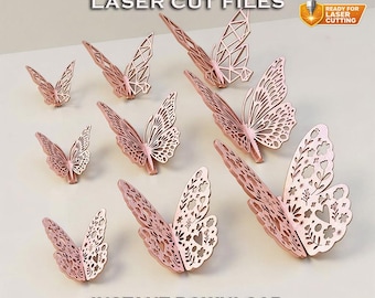 Schmetterling Laser Cut Dateien | 3D SVG Wanddekoration (Digitaler Download)