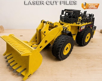 CAT Radlader Laser Cut Dateien, Holz Baustellen-LKW CNC Modell (dxf, cdr, pdf)