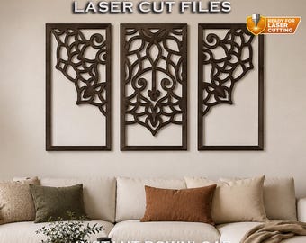 Mandala muurkunst lasergesneden bestanden, islamitisch muurdecor, houten muur hangen, CNC-routerbestand, Glowforge gesneden bestand