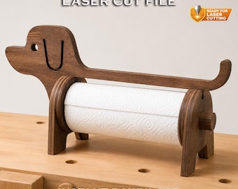 Dackel Hund Papierhandtuchhalter Laser Cut Datei | Küchenstand-Plan (CDR)