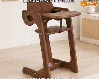 Baby Stuhl DXF-Datei, CNC Holz Hochstuhl Plan (Digitaler Download)
