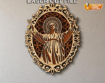 Jesus Wand Kunst Laser Cut Datei | Religiöses Holzdekor (Digitaler Download)