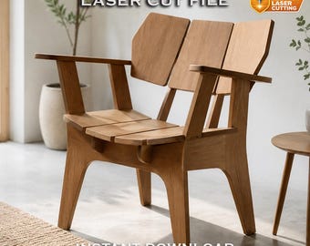 Modern Lounge Chair DXF File, CNC Chair Plans, Wooden Patio Chair Template, Laser Cut Chair Design, DIY Outdoor Chair Pattern
