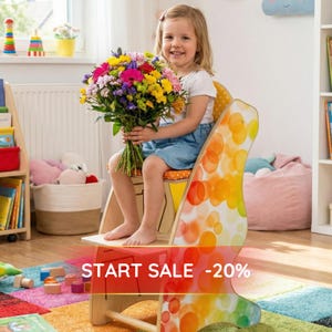 6-i-1 Montessori-växande stol | Rainbow Bubbles trätorn, barnstol