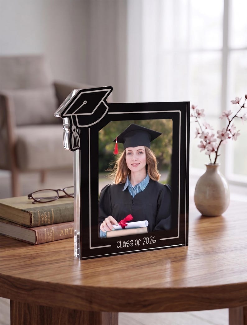 Personalization Grad Photo Frame Custom Photo Class of 2027 Acrylic Frame, Personalization Class of 2026 ...