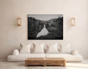 Personalized Wedding Song Lyrics from Photo Canvas Print, Custom First Dance Favorite Song Wall Art, 1st Anniversary Gift