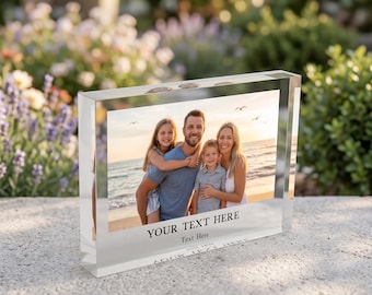 Personalized Family Acrylic Photo Block, 3D Family Plaque, Keepsake for Parents, Family Photo Gift, Photo Block  for Grandma