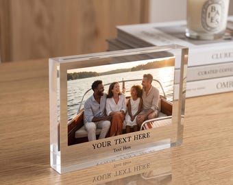 Custom Vacation Memory Gift, Family Personalized Acrylic Photo Block, Keepsake for Parents, 3D Family Plaque, Picture Print