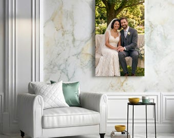 Custom Wedding Canvas Print from Photo, Wedding Photography Print Wall Art, Bride To be Gift, Personalized Marriage Keepsake, Newlywed Gift