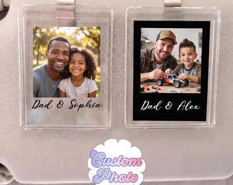 Custom Picture Car Visor Frame, Personalized Father's Day Gift, Acrylic Photo Clip for Car, New Driver Gift, Drive Safe Sun Visor Clip