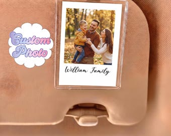 Custom Family Photo Car Visor Clip, Gift For Father's Day, Personalized Drive Safe Sun Visor Clip, Acrylic Car Accessories