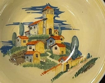 Vintage Edwin M. Knowles Village Pattern Ceramic Bowls – Set of 4
