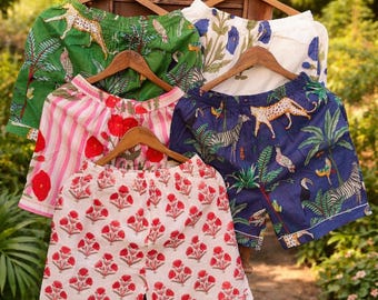 Cotton Printed Shorts Combo, Floral Tropical Summer Lounge Beach Pack