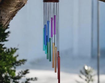 LGBT Rainbow Wind Chimes Outdoor Pride Decor Colorful Wind Chime Garden Hanging LGBTQ Gift Memorial Pride Home Balcony Decor