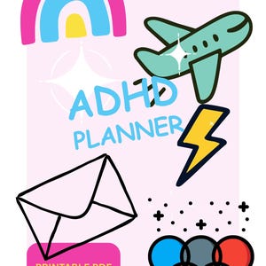 Planificador TDAH PDF imprimible, diario y semanal, Brain Dump Clutter Zone, herramienta función ejecutiva, metas y proyectos