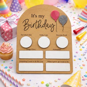 Birthday Interview Board, Reusable Dry Erase Sign, Kids Milestone Photo Prop