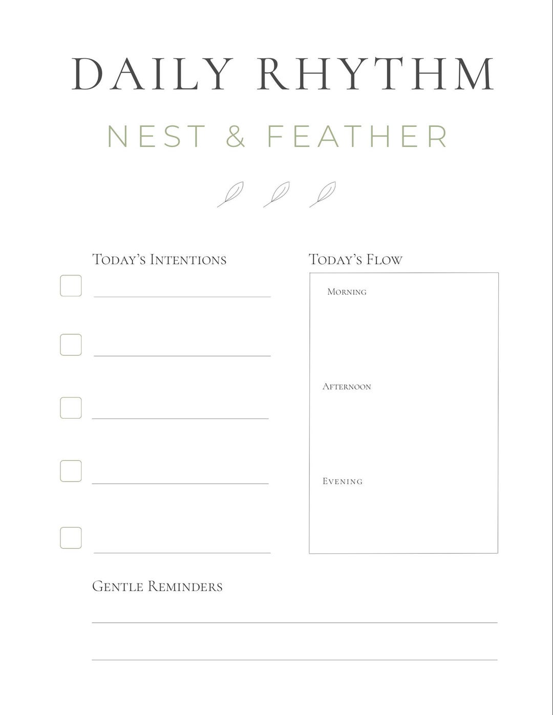 Minimalist Family Routine Chart | Customizable Daily Planner (digital ...