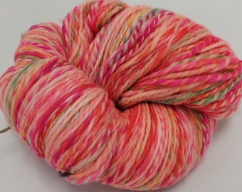 Highlighter superwash merino/nylon blend handspun wool yarn