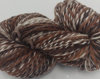 Cappuccino Polwarth handspun wool yarn