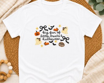 Geborduurd Halloween-shirt, leuk spookshirt, shirt Spooky Season, T-shirt Pumpkin Patch, Herfstshirt, Halloween Mom-T-shirt, Boxy-T-shirt voor volwassenen, Boxy-T-shirt voor volwassenen