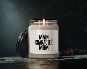 Main Character Mom Candle, Minimalist Streetwear Typography, 9oz Jar