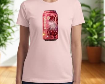 Pink Sparkle Soda Can tee | Women's T-Shirt, Retro Pop Art Drink Design