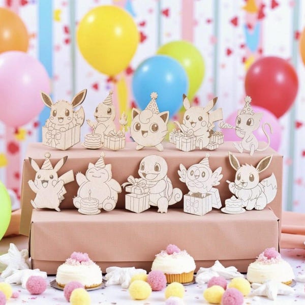 Party Favors Kids' Pokémon Birthday Party Painting Kit - Set of 9