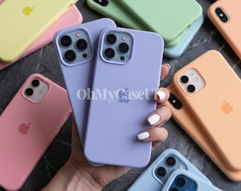 Pastel Colorful Simple Minimalist Liquid Silicone Phone Case Soft Protective Cover