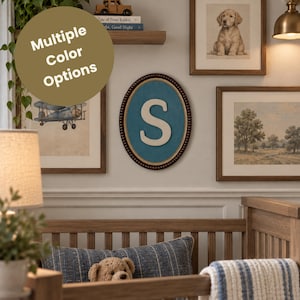 Baby Shower Gift Nursery Wall Sign Wooden Name Plaque Personalized Letter Art Custom Initial Hanging Bedroom Monogram Display Newborn