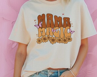 Mama Graphic Tee, Vintage Retro Mom Shirt, Oversized Unisex Cotton T-Shirt
