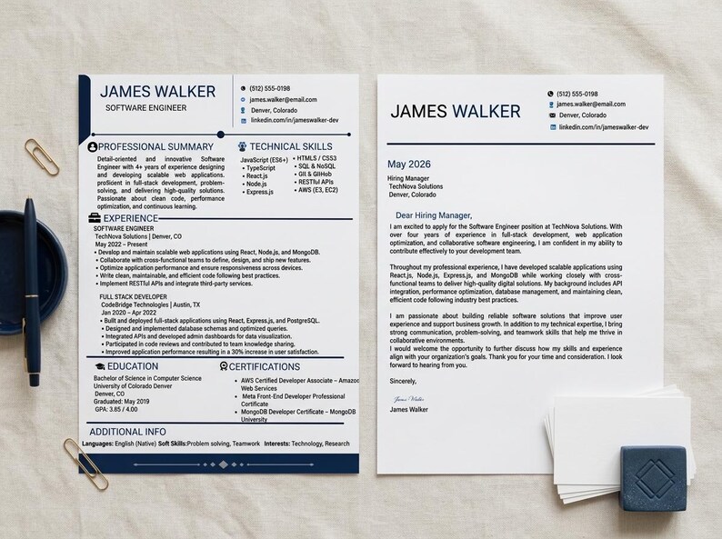 Modern ATS Friendly Resume Template | Clean Editable CV for Canva ...