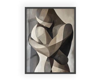 Eternal Bond  Contemporary Earth Tone Figurative Illustration