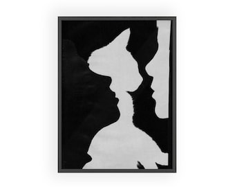 Siluetas abstractas con ilusión óptica en blanco y negro
