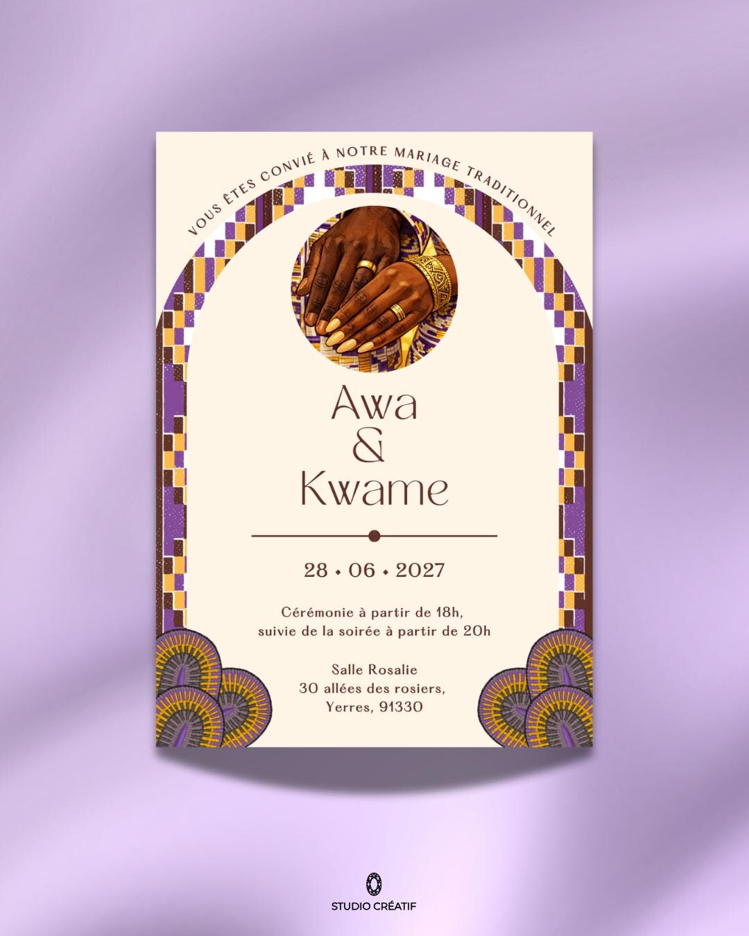 Customizable African Wedding Invitation – Canva Template – Traditional ...