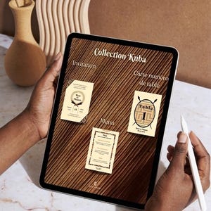 Collezione Kuba | Pacchetto matrimonio africano personalizzabile – Invito + Menù + Segnaposto – Modello Canva