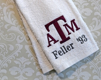 Personalized Texas A&M Spirit Towel #1 ST020 // Aggies // Gigem// Personalized Gift