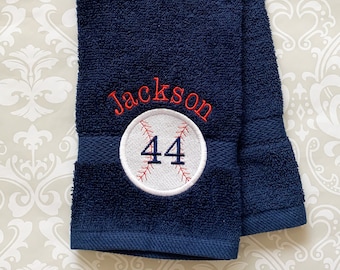 Personalized Baseball Hand Towel ST001 // Personalized Gift // Baseball Mom // Team Gift // Monogrammed // Coach Gift // Christmas Gift